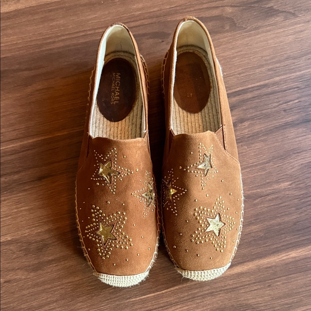 Michael Kors Tan Brown starry nights espadrilles suede Star Espadrilles